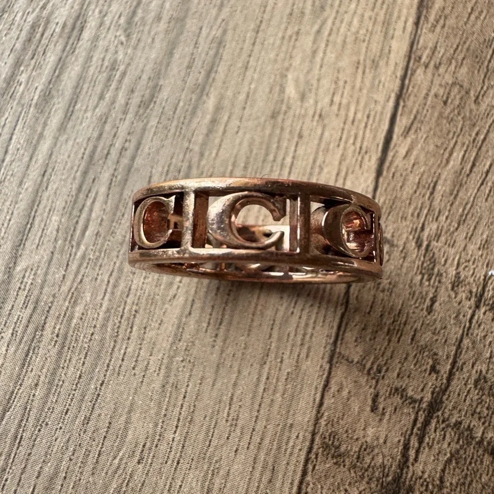 Coach Rose Gold Tone Cutout Ring size 7